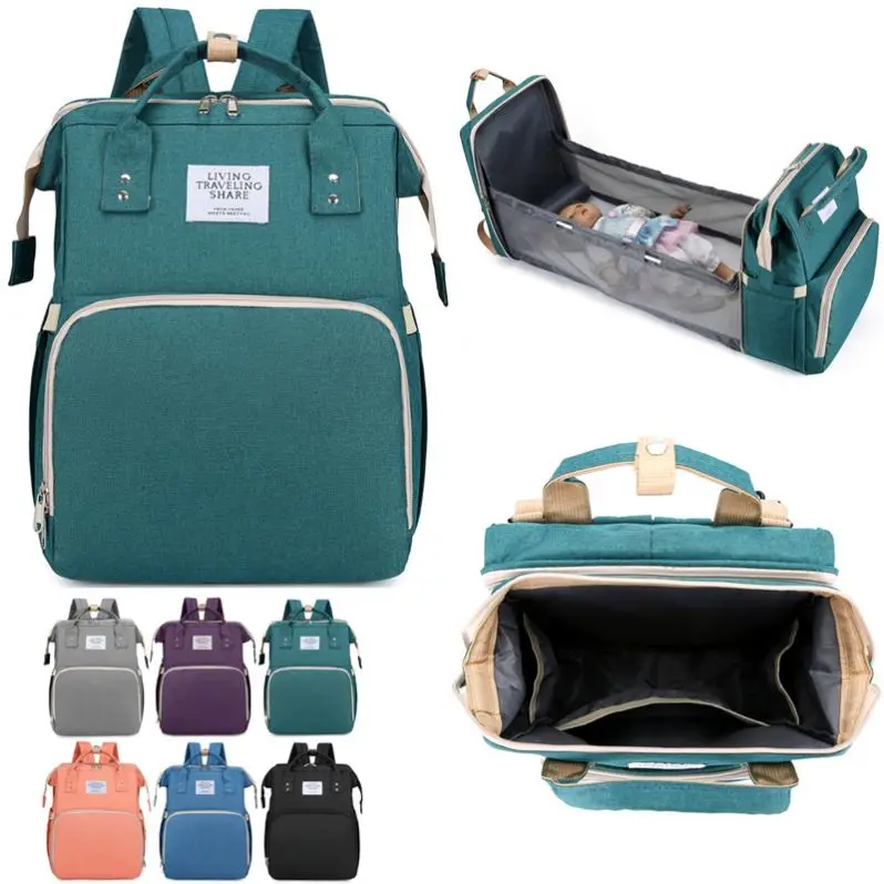 

Portable Multi Purpose Tote Diaper Refill Bags Mummy Maternity Bag Extendable Living Traveling Share Diaper Bag with Crib, Customized colors