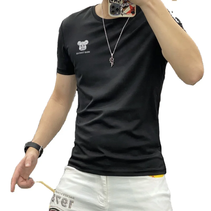 

Cartoon printing trend short sleeve T - shirt men leisure summer half sleeve youth handsome men on clothes men's t-shirts
