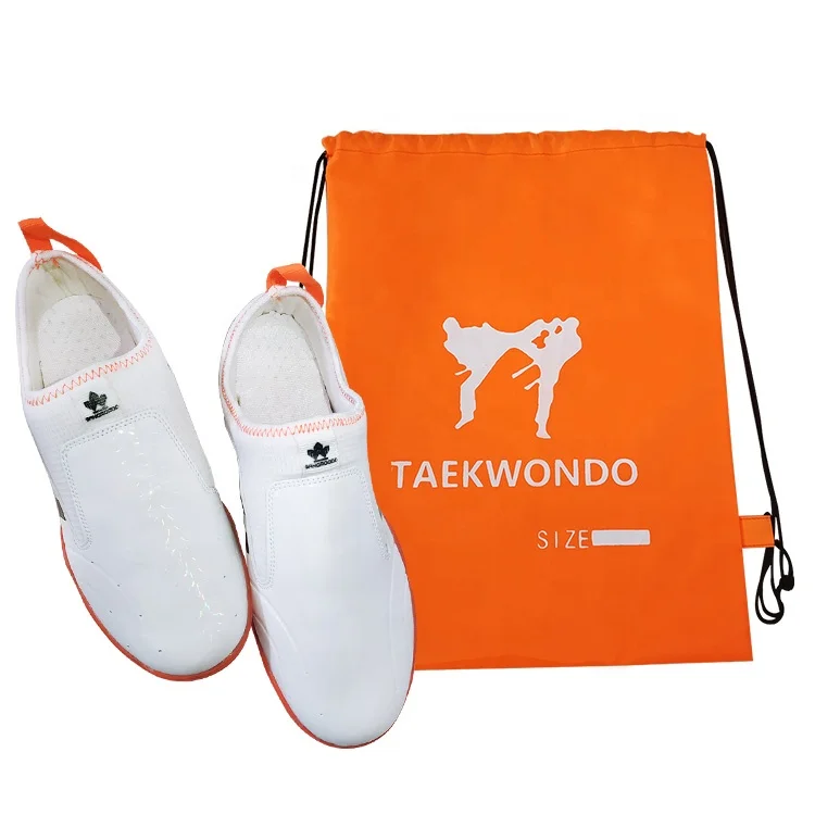 

Superior quality non slip durable rubber soles breathable sport zapatillas teakwondo shoes, White