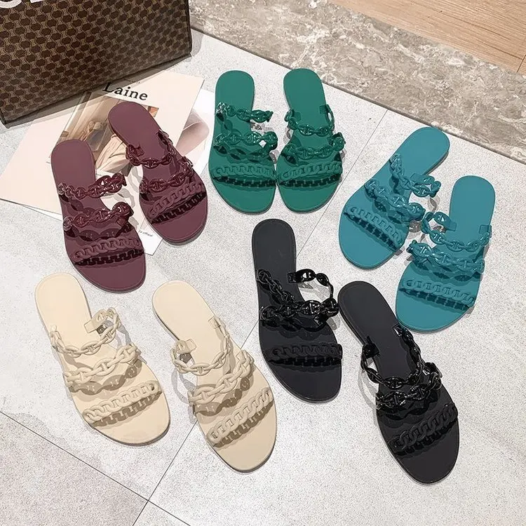 

2020 new fashion summer cheaper elegant high quality black and brown beach pvc thong sandals women sandalias mujer slipper, Black, green, beige, burgundy, blue