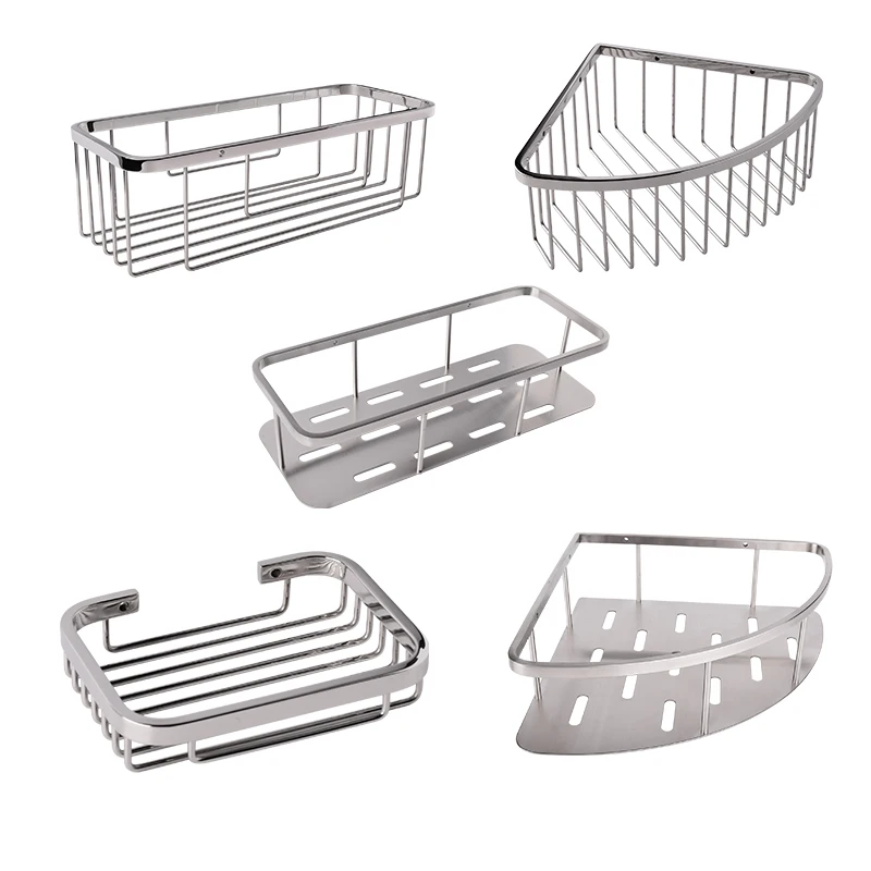 

Wholesale Stainless Steel Shower Caddy Basket Shelf Shampoo Holder Organizer Wall Mounted Bathroom Shelf