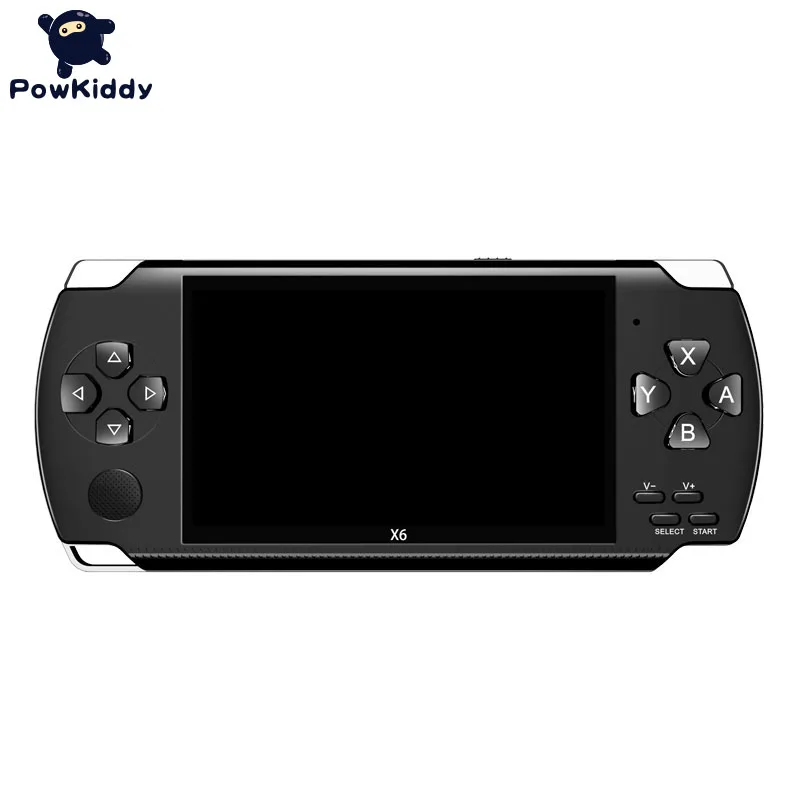 

POWKIDDY X6 Retro Handheld Game Console 4.3 Inch Screen Video game Player Real 8 bit/16 bit/32 bit/64bit Support for psp Game, Blue/white/black