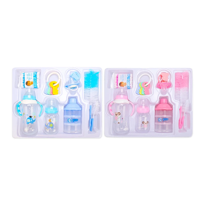 

Manufacturers Supply Eight Piece Set Feeding Bottle Brush Set Pp Silica Gel Baby Bottle Set, Colors mixed shipped randomly