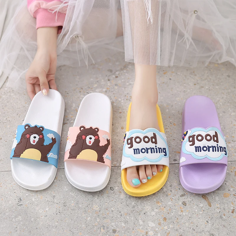 

Cartoon bear woman slippers non-slip wear-resistant cute style slippers