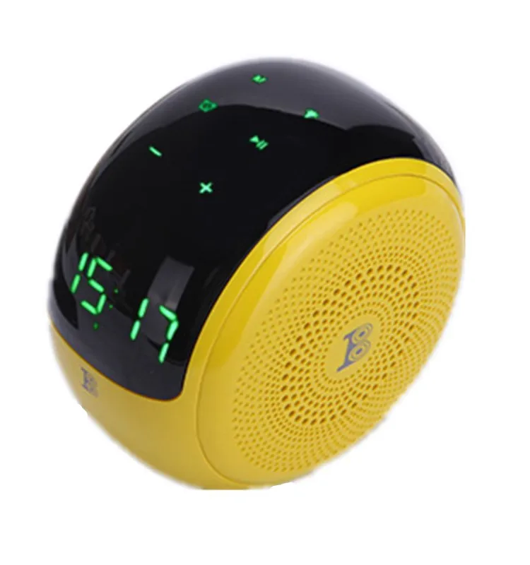 

BT-368 Consumer Digital Colorful LED Light Wireless Speakers TWS LCD Clock Speakers Portable Speaker With Clock, Blue, pink ,yellow, black,white