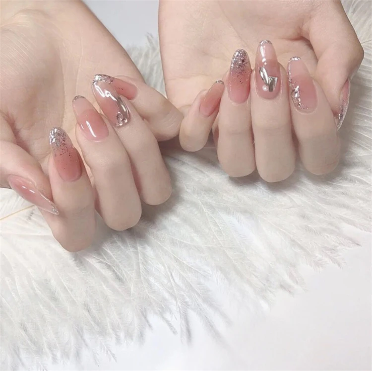 

luxury nails press on Rhinestone finger nails false reusable press on nails