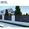 Outdoor decorative protection modern wood grain look security garden slats semi screen metal aluminum wall privacy fence panels