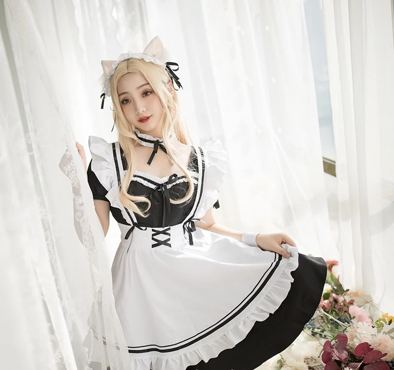 

Daily maid costume cosplay cute student Lolita dress suit two dollars large size ladies' boss