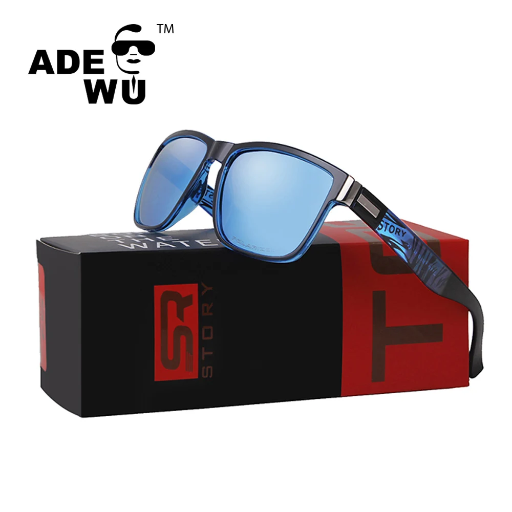 

ADE WU 2020 new fashion color film polarized sunglasses for men tr90 retro UV400 sun glasses custom logo STYZ1431R