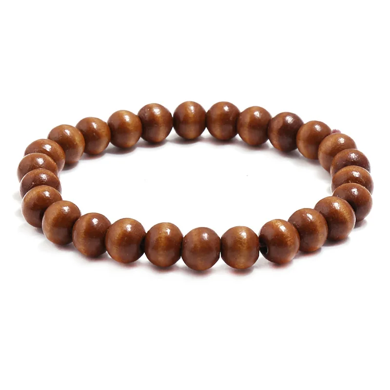 

Vintage Buddha Wood Beaded Bracelet for Men Women Handmade Wrap Wrist Strand Bracelets for Male