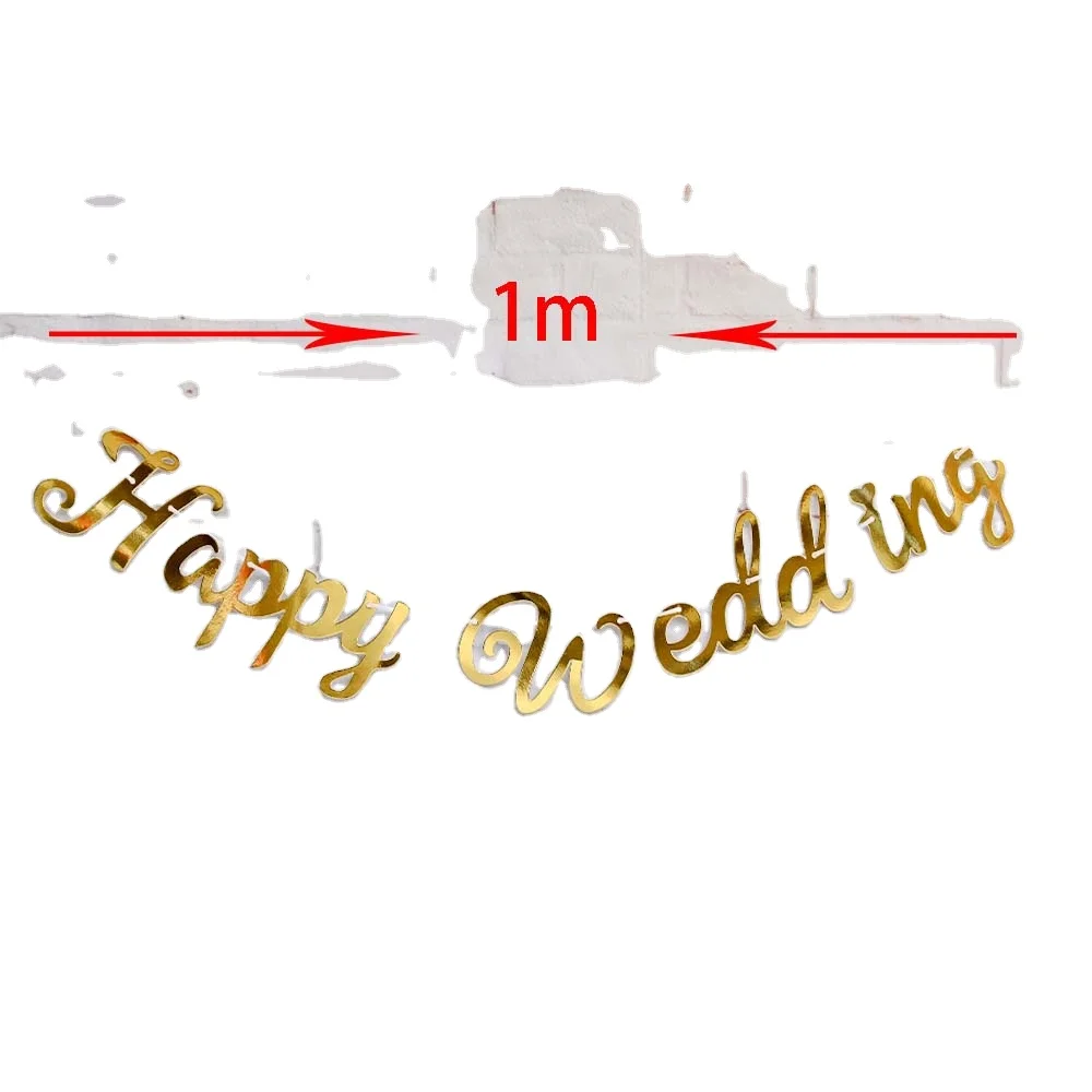 

Conjoined mirror pull flower pull flag hang a wedding background wall decoration happy wedding, As picture