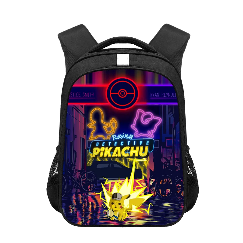 

COOLOST Custom Print New 13/16 Inch Backpack School Bags for Girls Backpack Detective Pikachu Kids BookBags Satchel Mochila, Black