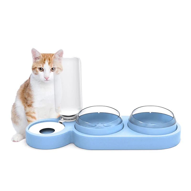 

15 Tilted Plastic Pet Bowls With Water Dispenser For Small Medium Size Dog Cat Automatic Food Feeder Set