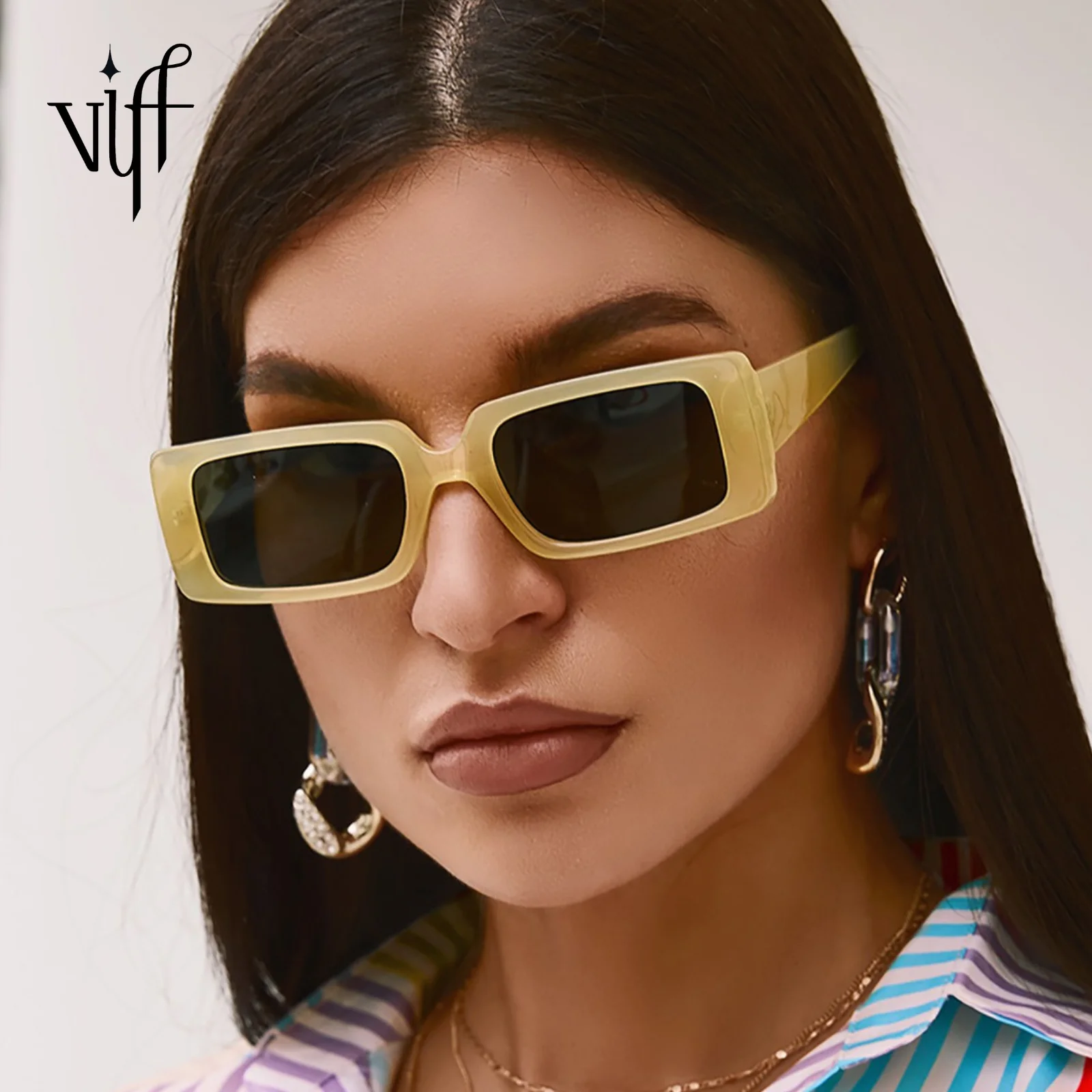 

VIFF HP20598 Custom Brand Hot Sale Designer Rimless Sunglasses 2021 Lentes De Sol Gafas Womens Fashion Square Sun Glasses
