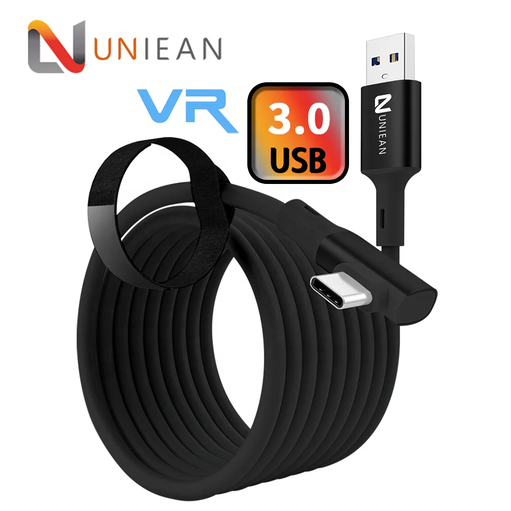 

3A Fast Charging 5Gbps Data Transfer 2M 3M 5M USB3.0 to USB3.1 Type C 90 Degree Elbow Cable for Oculus 1/2 VR Link Cable