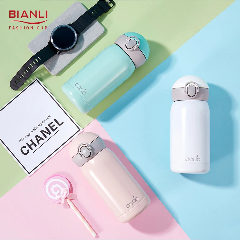 

Custom Reusable Stainless Steel One Touch Spout Lid 200ml Outdoor Vacuum Flask Wide Mouth Canteen for Hot and Cold Drink, Customized colors acceptable