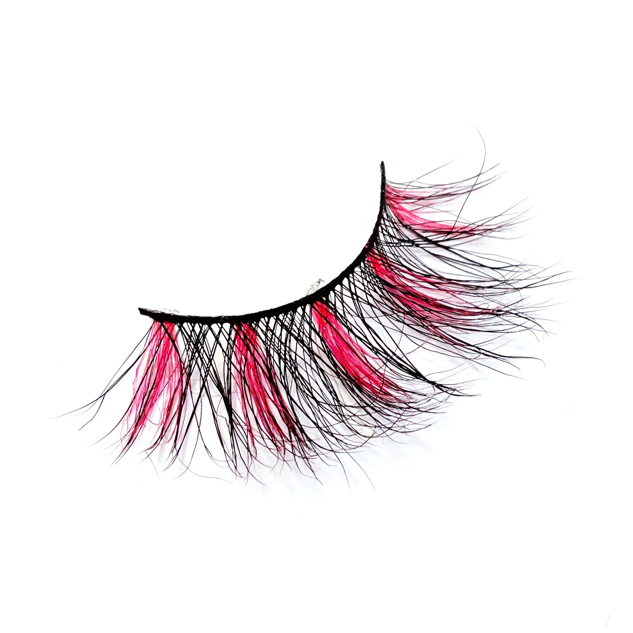 

book beautiful color fluffy mink false eyelash custom eyelash packaging, Black with red