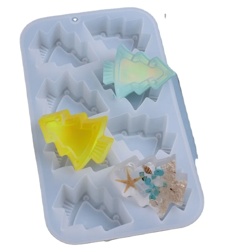 

Crystal epoxy resin mold christmas tree Decoration set-up silicone mold cake chocolate bakeware silicone tool, White
