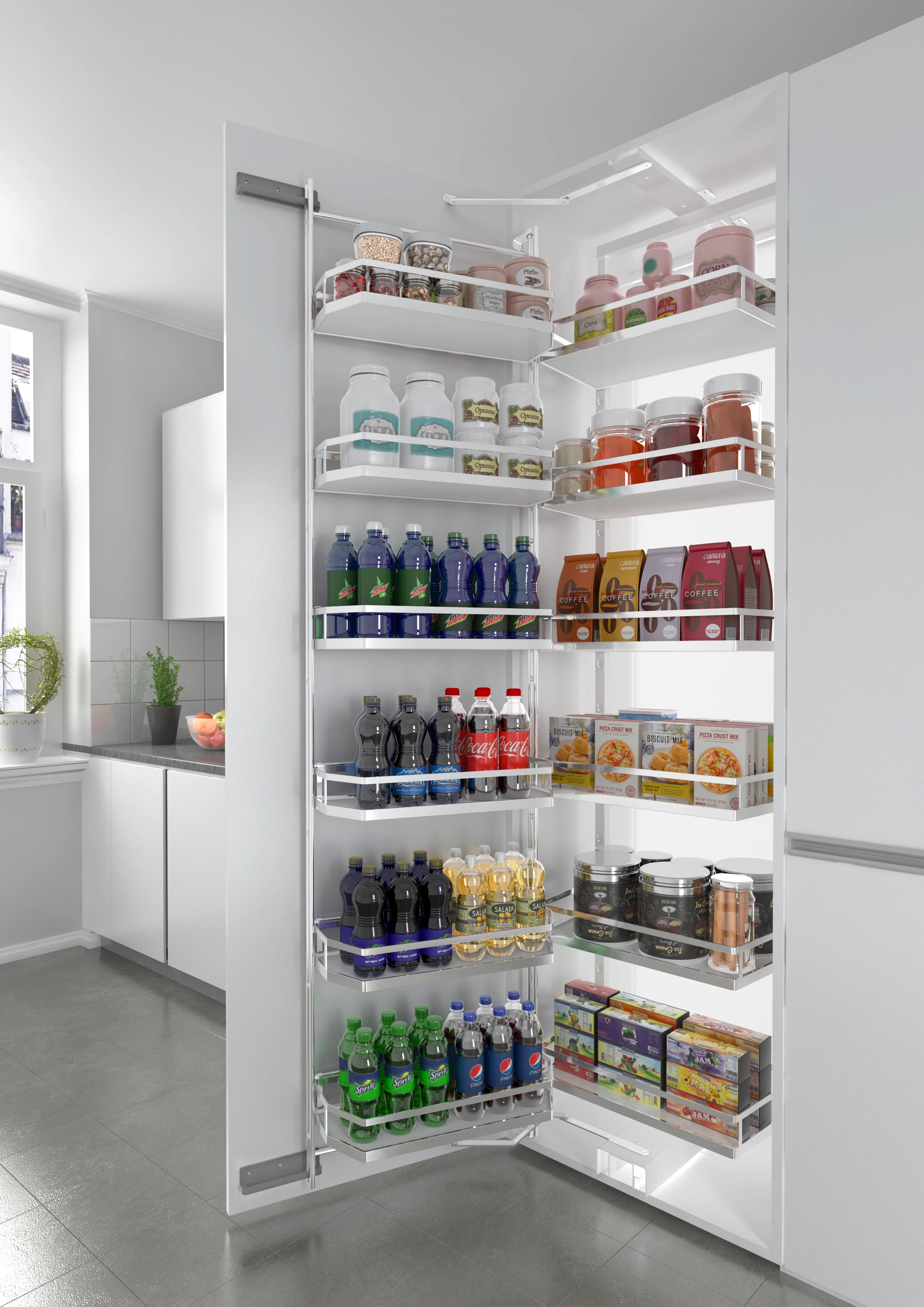 
Kitchen cabinets tandem pull out basket for pantry organizers 