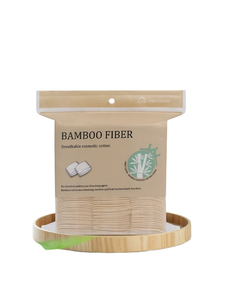 

Eco Friendly Biodegradable Cosmetic Makeup Cleaner 180Pcs Pure Bamboo Fiber Organic Disposable Facial Cotton Pads