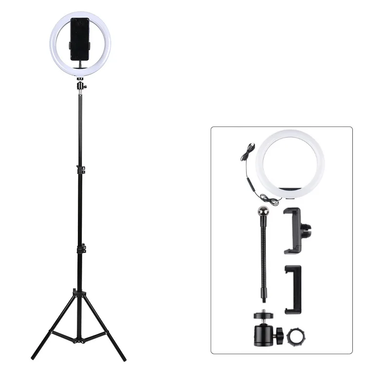 

Good Quality With Mobile Phone Holder 10 Inch 12 Inch Makeup Photography LED Ring Circle Light, Black