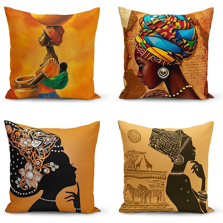 Black Woman Cushion Covers - African American Girls Throw Pillow Cover ...