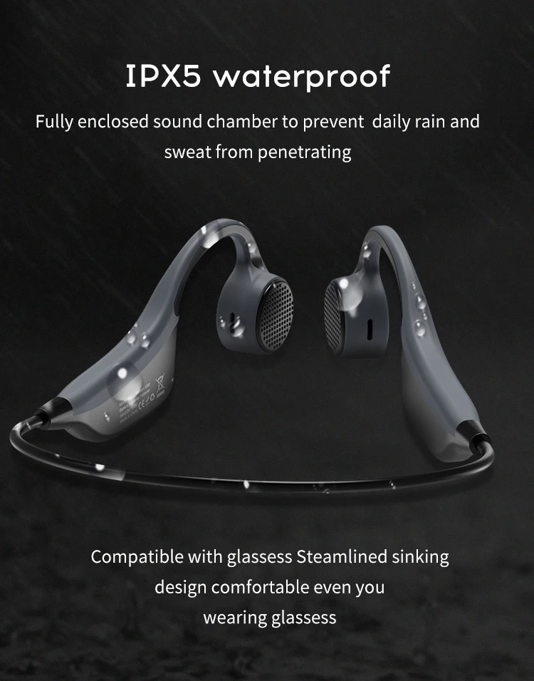 Wholesale type c OEM stereo music earbud open ear waterproof sport wireless bone conduction headset earphone - ANKUX.COM