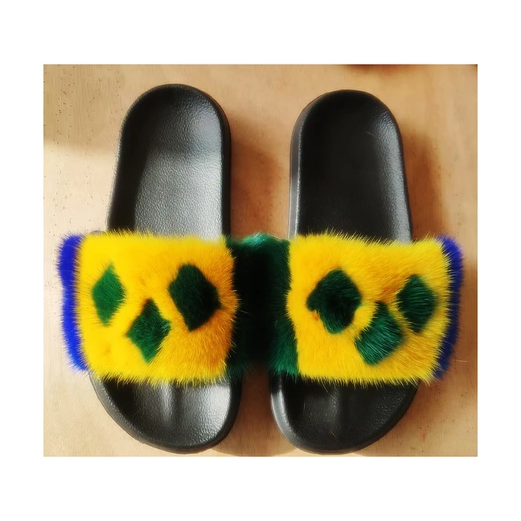 

Personalized Candy-colored Soft And Comfortable Breathable Mink Slippers