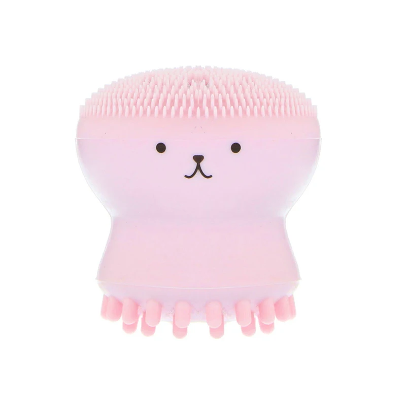 

Silicone Octopus Massager Face Scrubber Deep Pore for Skin Care Pink Cleansing Brush, Pink+white