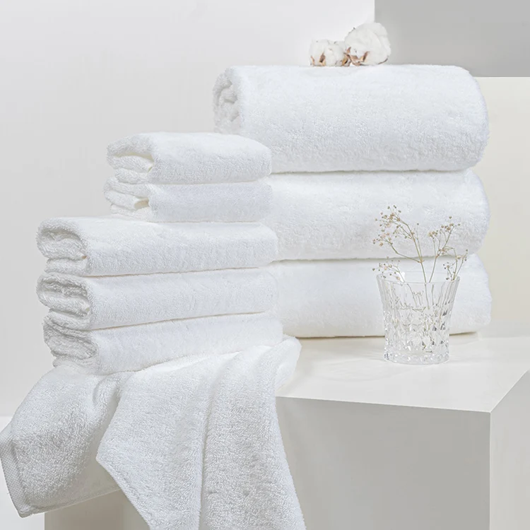 

ELIYA 100% Cotton Plain White Solid Color Luxury Hotel Bathroom Set Bath Hand Face Floor Towel