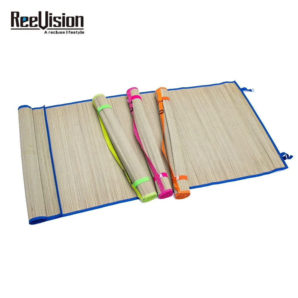 Straw Beach Mat Weatherresistance Natural With Adjustable Carrying