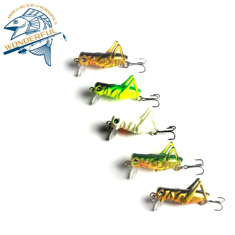 

Factory Price 3g 40mm Plastic Hard Bionic Artificial Grasshopper Locust Bait Freshwater Luminous Insects Cricket Lure