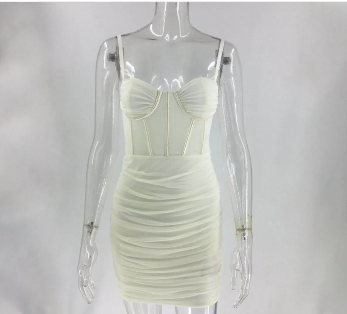 

Sexy dresses women night Mesh pleated new open back fashion suspender women's dress, As picture