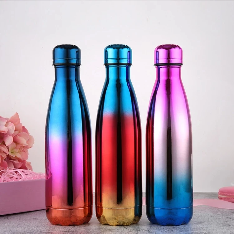 

ZOGIFTS Fashion Portable Stainless Steel Electroplating Cola vacuum insulated sports Gradient Water Bottle, As per picture