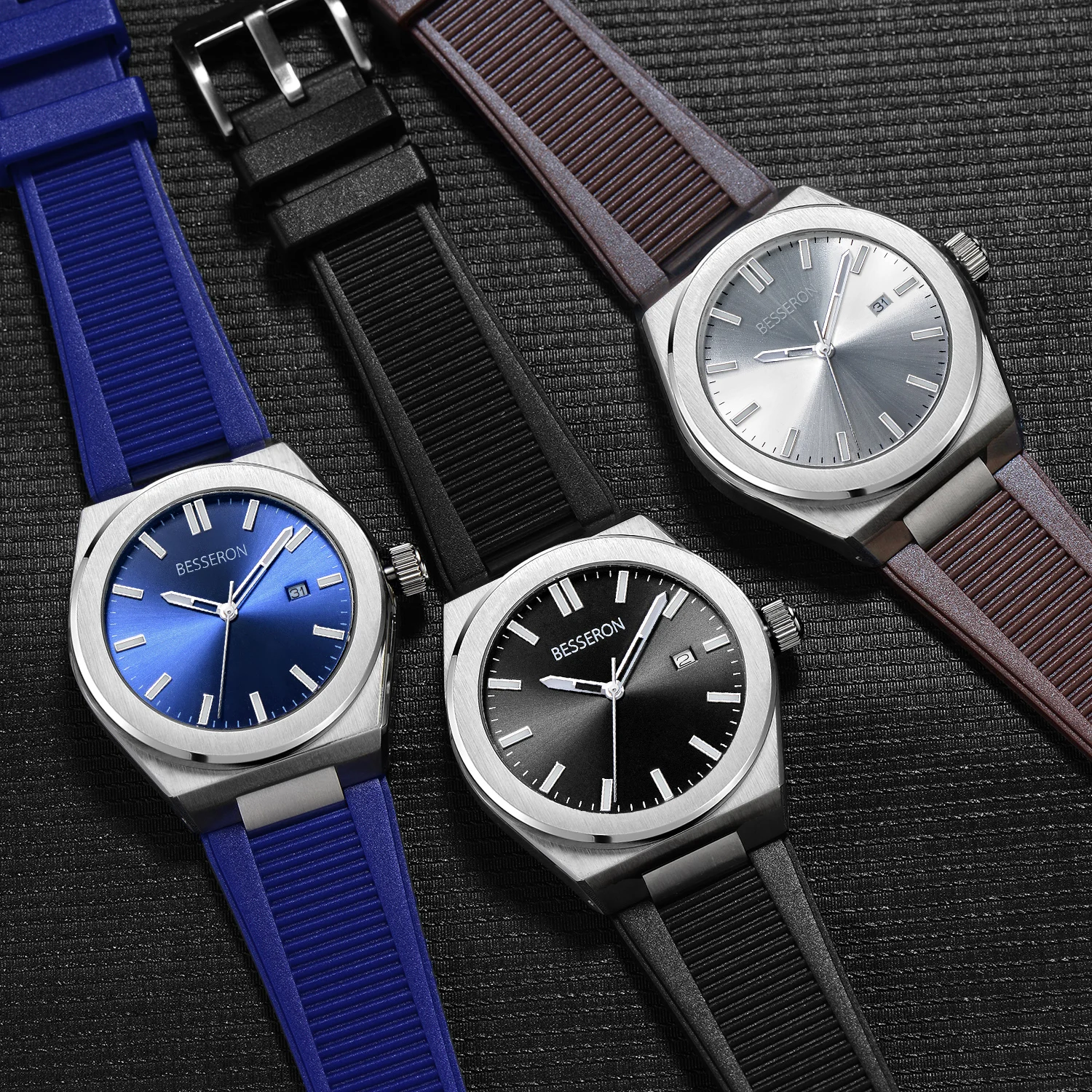 

Free Sample Fashion Date Waterproof Japan Band Big Dial Calendar Mens Quartz Watch Luxury Stainless Steel Wrist Watches For Men, Customized colors