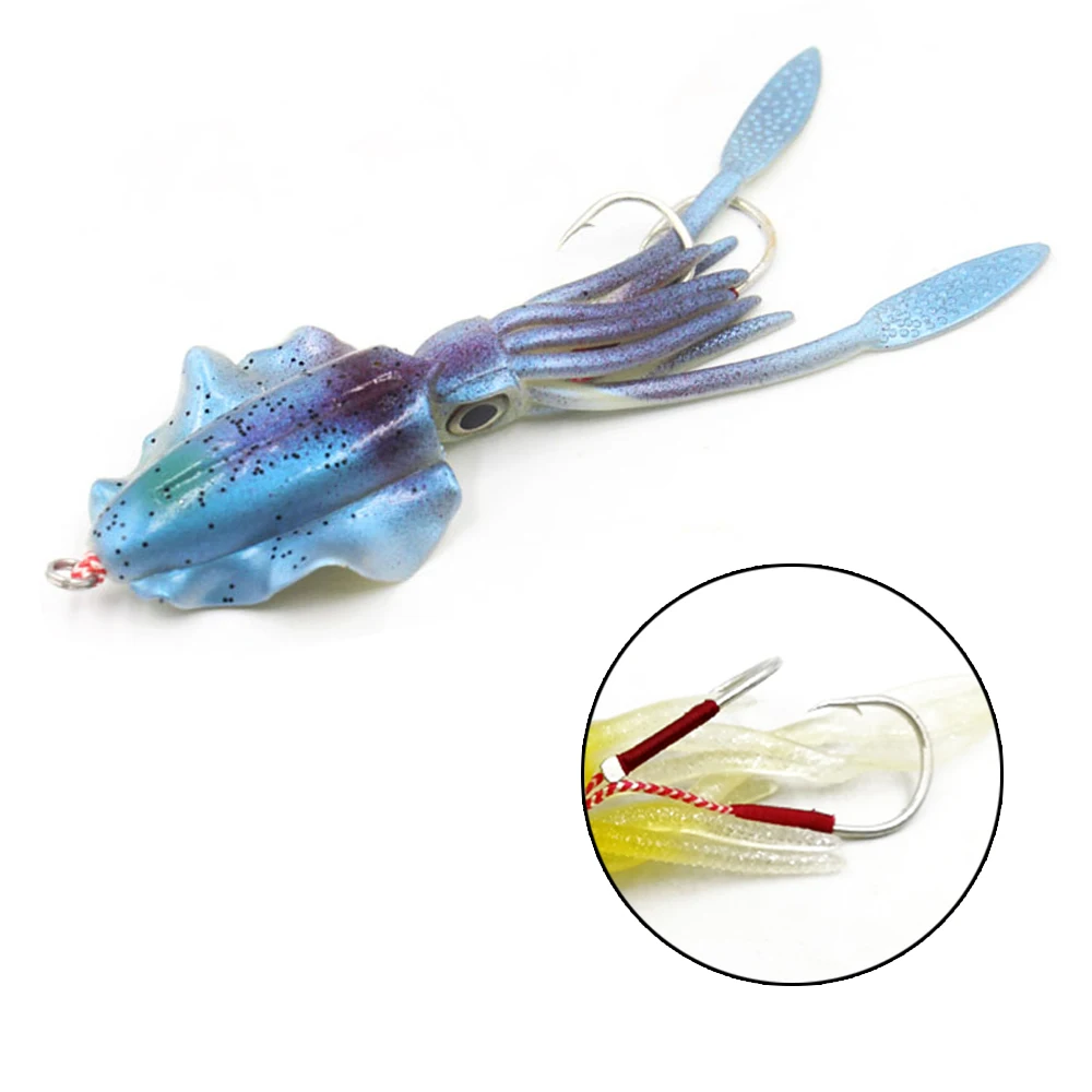 

Sea fishing wobbler squid Glow Fishing Soft Lure Squid Lure with lead insert Glow, Vavious colors