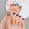 Melason New Lovely 24 Pieces Short Artificial Full Curved Toe Nail Sticker Tips With 2g Free Ecofriendly Waterproof Nail Glue