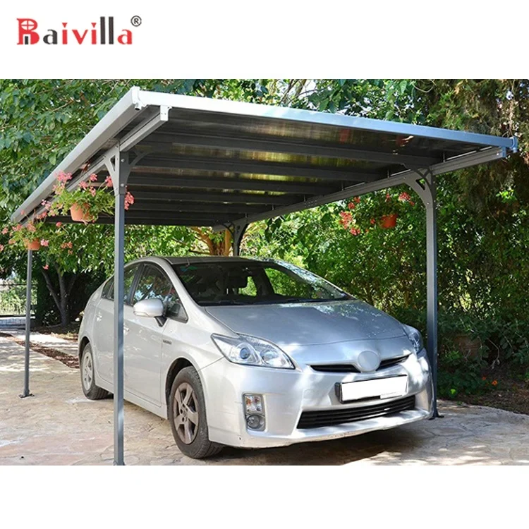 

Aluminum Alloy Frame Double Backyard Car Parking Lot Sun Shed Durable Carports Car Garage, Customized color