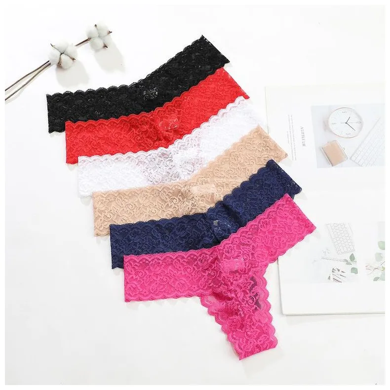 

2021 women's lace pants female erotic lingerie seamless g-string panties ladies sexy underwear women panties, 6 colors