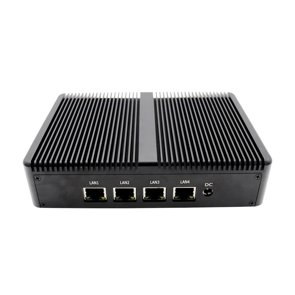 

EGLOBAL Quad Core routers Fanless pc for firewall Intel J1900 Pfsense With 4 LAN, Black aluminum alloy