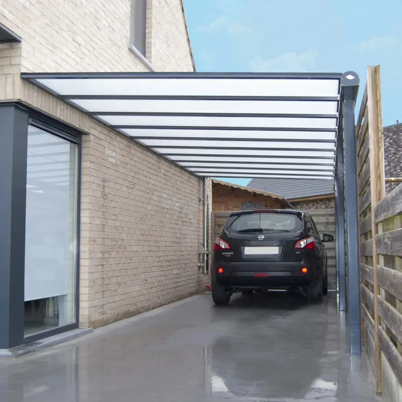 

Large Space Ceiling Carports Polycarbonate Aluminum Alloy Shed Car Shelter Garage Canopy, Clear blue green brown gray