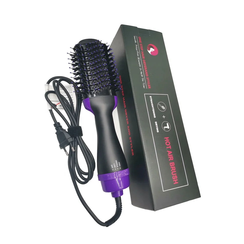 

Ready to ship hair dryer brush hot sale ceramic coated plate electric hair comb OEM ODM private label custom hot air brush