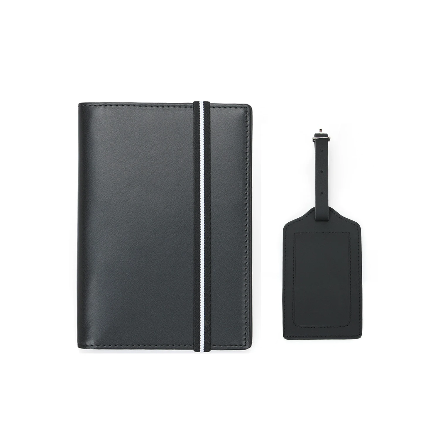

High quality Leather passport Cover Luggage Tag Set RFID Blocking passport holder Large Capacity With Pen Holder Suitcase Label