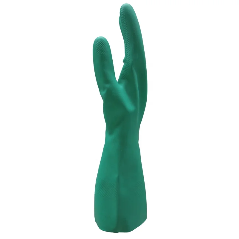 
EN388 4101 Cheap Green Chemical Resistant Nitrile Gloves Guantes Industriales 