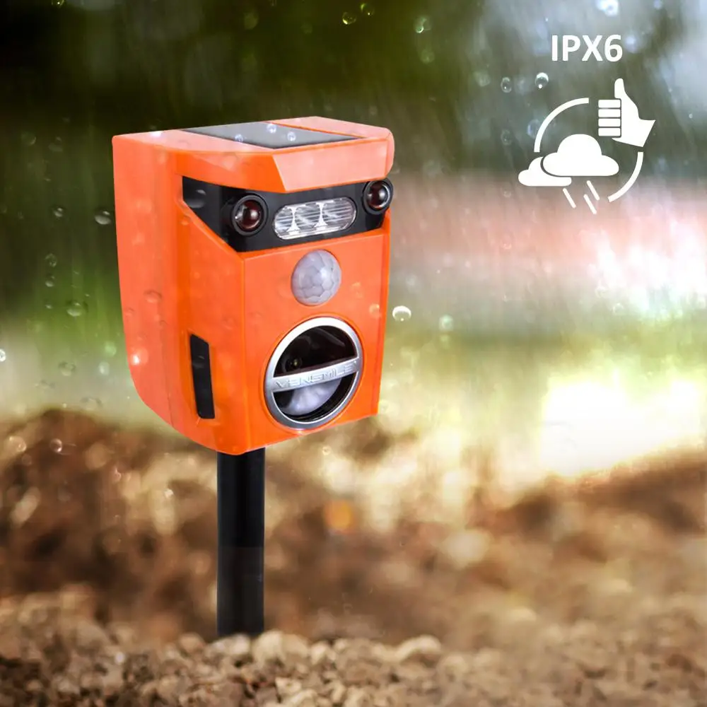 

OEM support patent animal repellent outdoor IP67 solar powered ultrasonic animal repeller wild animal repellent
