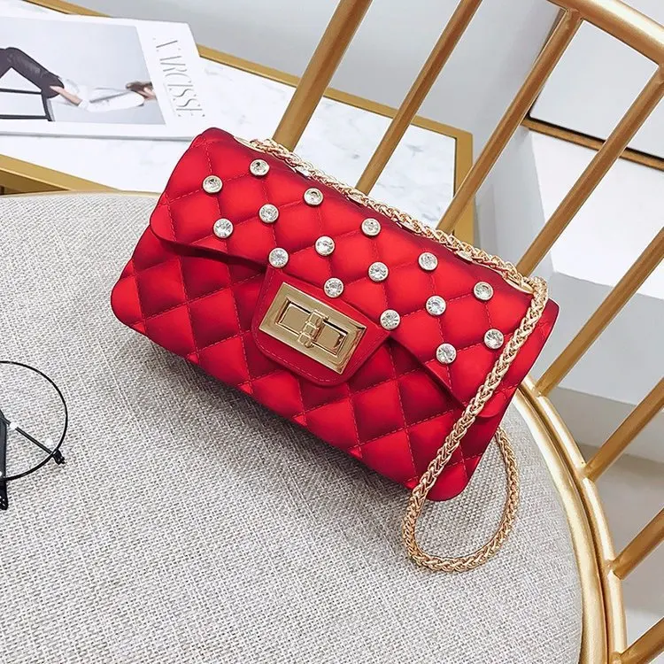 

New arrivals wholesale luxury fashion designer chain leather crossbody famous brands women jelly bags, Multi-color