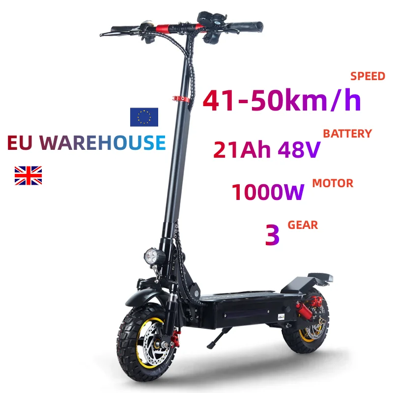 

OFF road 2 Wheels Geofought X1 EU Stock dual motor 10inch 21ah 48V 1000W 50km/h range 40-50km/h fast electric scooter for adult