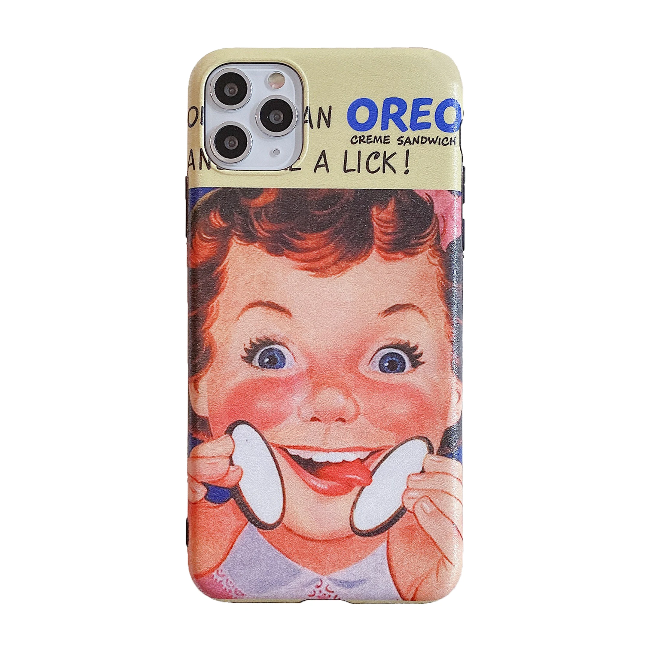 

New 2021 Anime Oreo Boy Silk Pattern Phone Case For iPhone 12 Pro Max 8 Plus XR XS Max 11 Pro SE2020 Back Cover Cartoon IMD Case