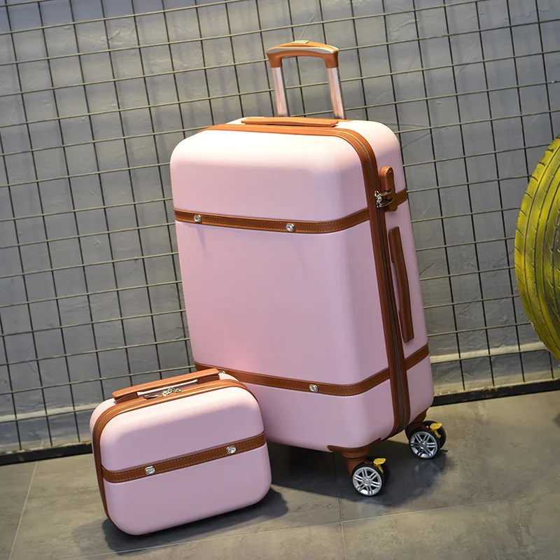 

Factory ABS Travel Luggage Bag 2 PCS Trolley Luggage Set With Cosmetic Handbag