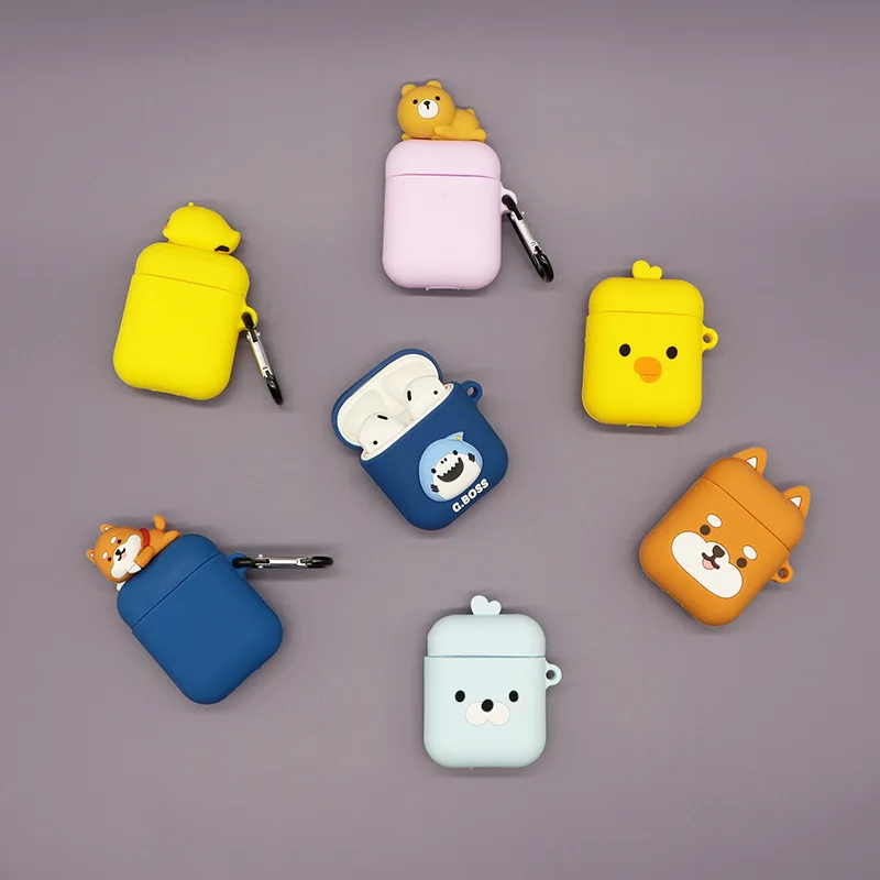 

Cute Cartoon Figure Portable Soft Silicone Airpods12 Earphone Protective Sleeve, Multi colors